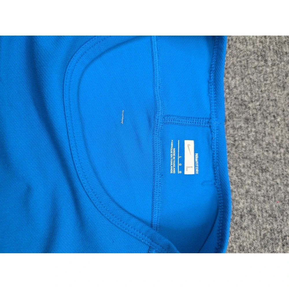 Nike Shirt Mens Large Blue‎ NikeFITDRY Athletic Running Crewneck Tee Workout